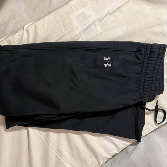 Under armour Storm Sweatpants Womens XS Black Logo Semi Fitted Drawstring - Picture 2 of 5